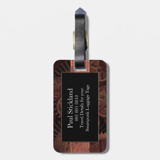 Het Monogram van de Luxe van het Leer van de Bagagelabel (Achterkant verticaal)