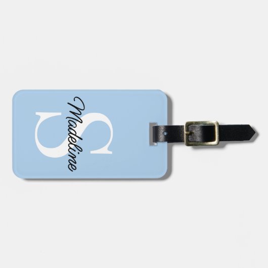 Het Monogram van de Naam van de douane op Pastel Bagagelabel (Voorkant horizontaal)