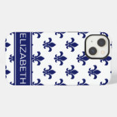 Het Monogram van de Naam van de Marine van het iPhone Hoesje (Achterkant horizontaal)