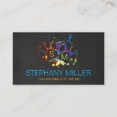 Het Monogram van de Schilder van de kleur Splatter Visitekaartje (Voorkant)