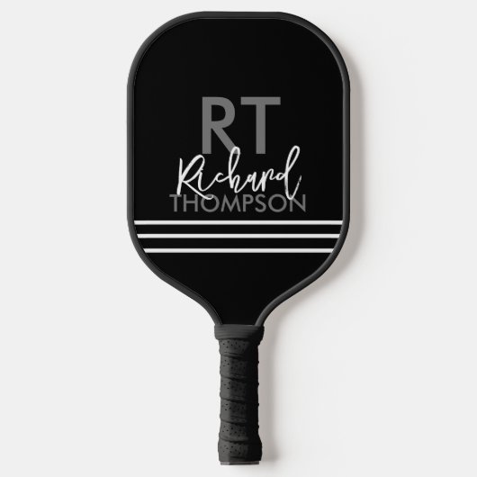 Het Monogram van de speler (naam initiaal) op Zwar Pickleball Paddle (Voorkant)