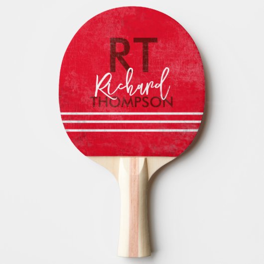 Het Monogram van de Speler van de kool (naam + ini Tafeltennisbatje (Voorkant)