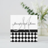 Het Monogram van de Uitnodiging van het huwelijk (Staand voorkant)