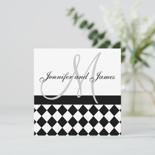 Het Monogram van de Uitnodiging van het huwelijk (Staand voorkant)