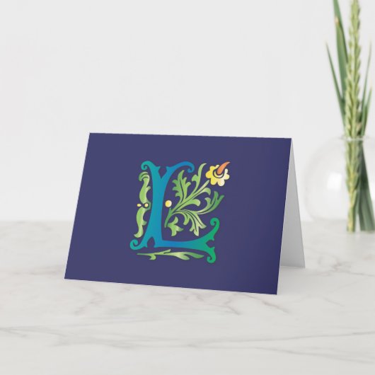 Het Monogram van fleur-DE-lis L Notitiekaartje (Voorkant)