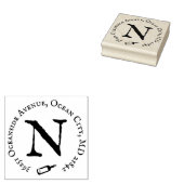 Het Monogram van het Adres van de terugkeer Berich Rubberstempel (Gestempeld)