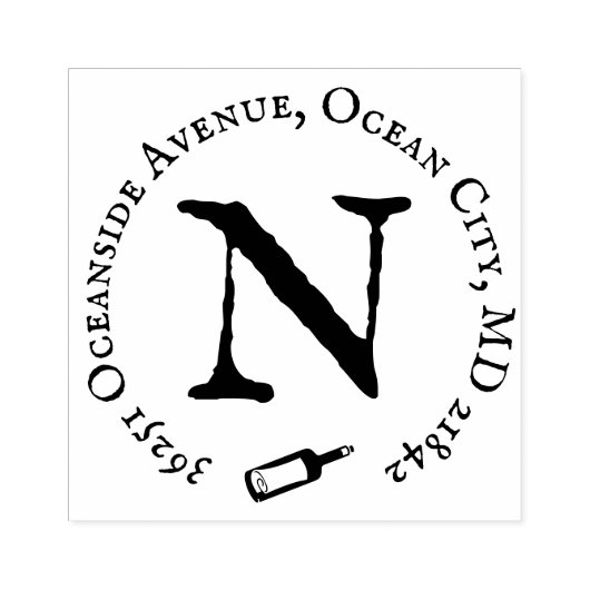 Het Monogram van het Adres van de terugkeer Berich Rubberstempel (Afrduk)