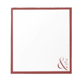 Het monogram van het Bourgogne stel gepersonalisee Notitieblok (Voorkant)