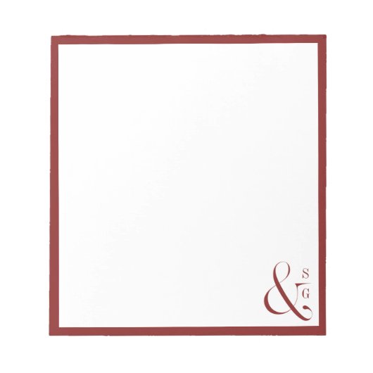 Het monogram van het Bourgogne stel gepersonalisee Notitieblok (Voorkant)