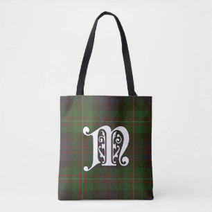 Het Monogram van het Geruite Schotse wollen stof Tote Bag