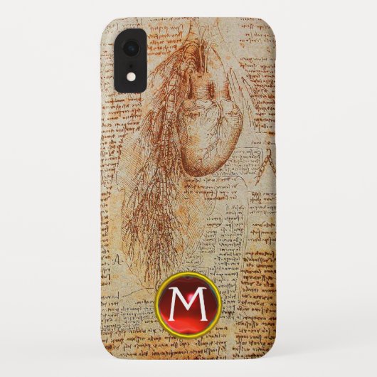 Het monogram van het hart en de Bronchiale Arterie Case-Mate iPhone Case (Achterkant)