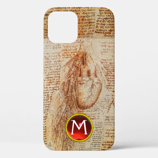 Het monogram van het hart en de Bronchiale Arterie Case-Mate iPhone Case (Achterkant)