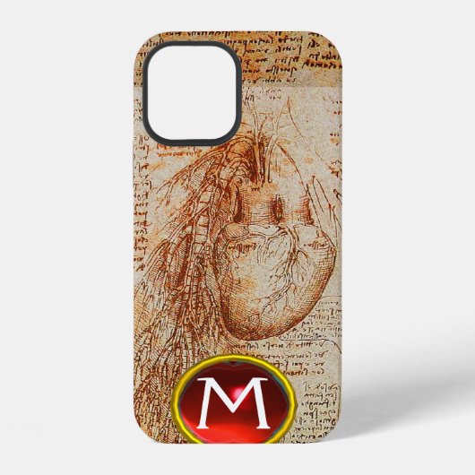 Het monogram van het hart en de Bronchiale Arterie iPhone Hoesje (Achterkant)