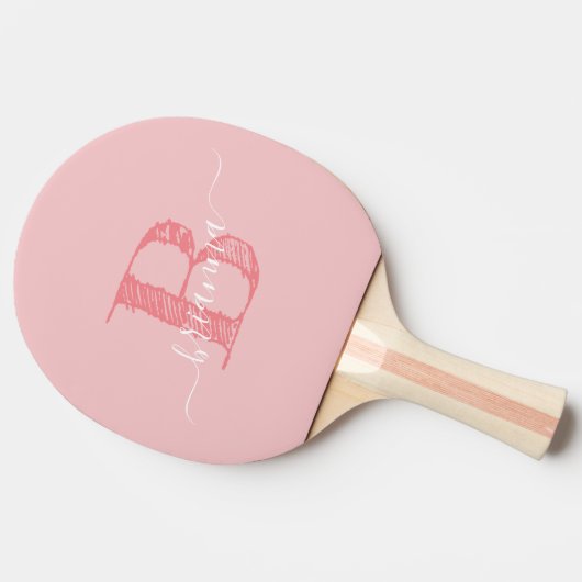 Het Monogram van het manuscript Initiaal Persoonli Tafeltennisbatje (Zijkant)