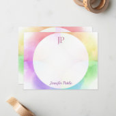 Het Monogram van het Manuscript van het hand Moder Notitiekaartje (Voorkant / Achterkant in situ)