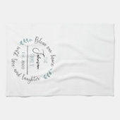 Het monogram voor de naam van onze thuisfamilie theedoek (Horizontaal)