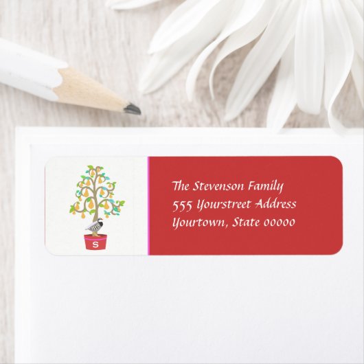 Het Monogrammed Etiket van het Adres van de Terugk (Insitu)