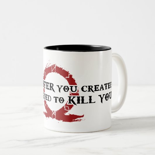 Het monster dat je Creëer - Kratos Tweekleurige Koffiemok (Voorkant rechts)