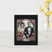 Het Monster Frankenstein En Bruid De Geliefden Tar Kaart (Gele Bloem)