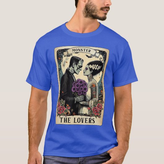 Het monster Frankenstein en Bruidhe Loversarot Ca T-shirt (Voorkant)
