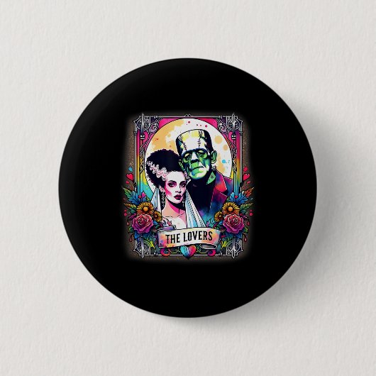 Het monster Frankenstein en de bruid Taro Ronde Button 5,7 Cm (Voorkant)