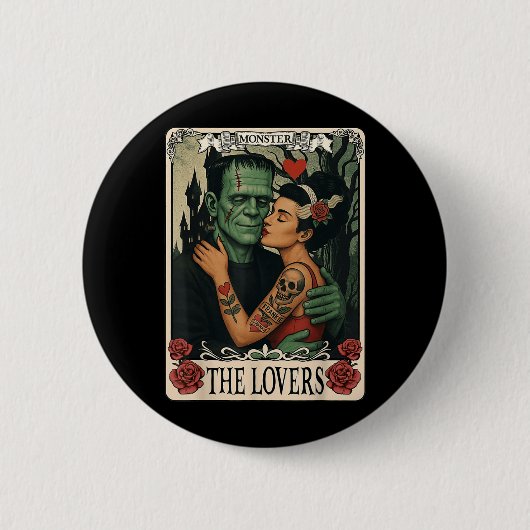 Het monster Frankenstein en de bruid Taro Ronde Button 5,7 Cm (Voorkant)