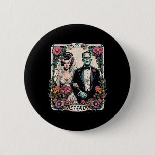Het monster Frankenstein en de bruid Taro Ronde Button 5,7 Cm