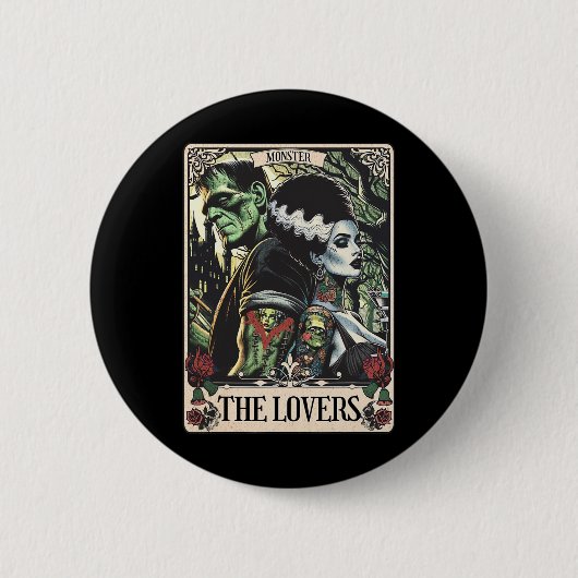 Het monster Frankenstein en de bruid Taro Ronde Button 5,7 Cm (Voorkant)