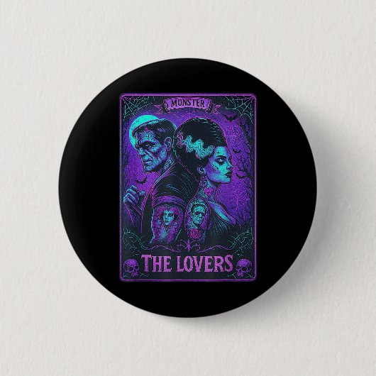 Het monster Frankenstein en de bruid Taro Ronde Button 5,7 Cm (Voorkant)