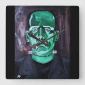 Het monster schilderij van Alfred Fox Vierkante Klok (Voorkant)