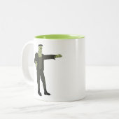 Het monster tweekleurige koffiemok (Voorkant links)