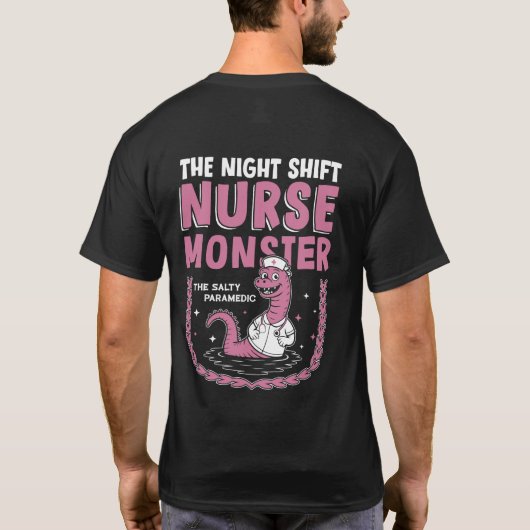 Het monster van de Night Shift Nurse T-shirt (Achterkant)