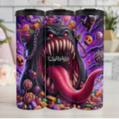 Het monster wordt omringd door Halloween Snoep Thermosbeker