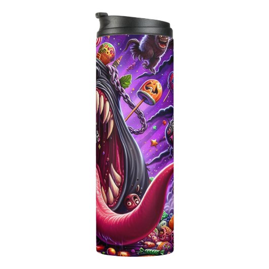 Het monster wordt omringd door Halloween Snoep Thermosbeker (Geroteerd rechts)