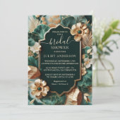 Het Monstera Emerald Green en Gold Vrijgezellenfee Kaart (Staand voorkant)