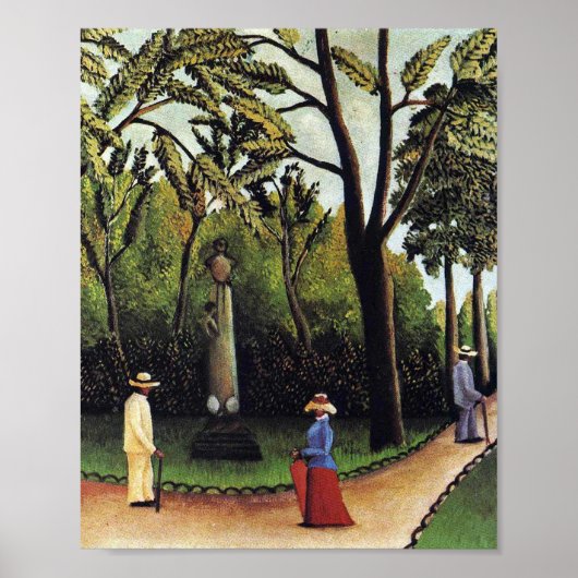 Het monument voor Chopin van Henri Rousseau Poster (Voorkant)