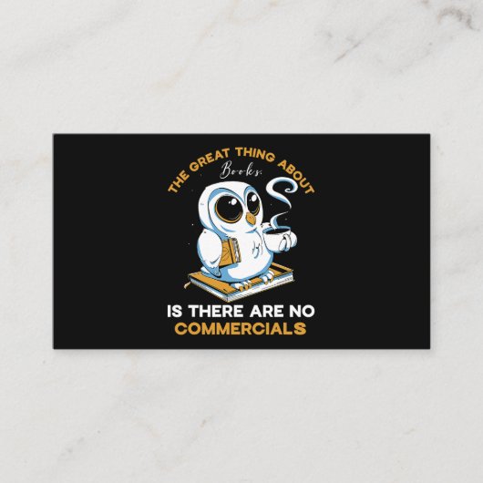 Het mooie aan boeken is dat er geen commer is visitekaartje (Voorkant)