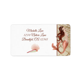 Het mooie Adres Mermaid en Seashells Etiket