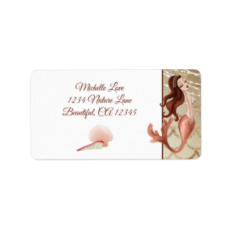 Het mooie Adres Mermaid en Seashells Etiket