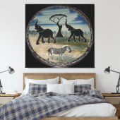 Het mooie Afrikaanse Safari Wild Oerwoud Life Canvas Afdruk (Insitu (Slaapkamer))