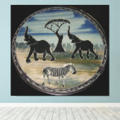 Het mooie Afrikaanse Safari Wild Oerwoud Life Canvas Afdruk (Insitu (Houten vloer))