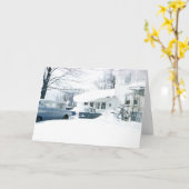 Het mooie Behandelde Huis en de Auto's van jaren Kaart (Gele Bloem)