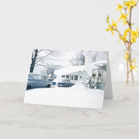 Het mooie Behandelde Huis en de Auto's van jaren Kaart (Gele Bloem)