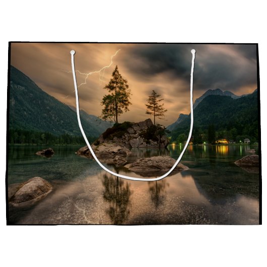 Het mooie bergmeer, Evening Foto Groot Cadeauzakje (Achterkant)