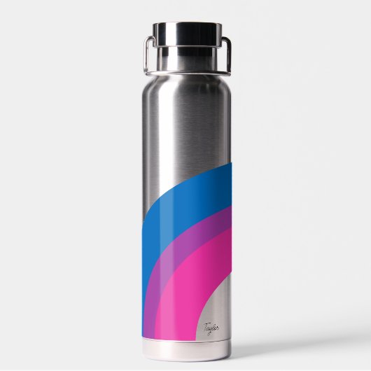 Het mooie biseksuele Pride Flag Cute Monogram Waterfles (Achterkant)