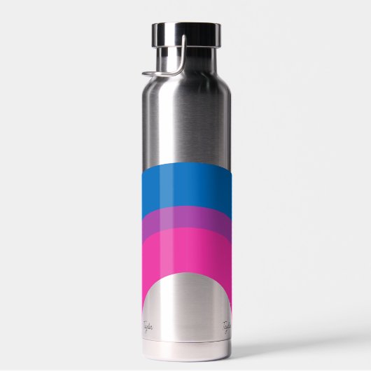 Het mooie biseksuele Pride Flag Cute Monogram Waterfles (Rechts)