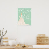Het mooie Blonde Bride Vrijgezellenfeest Poster (Keuken)