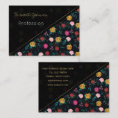 Het mooie bloomende bloemen in het nachtpatroon visitekaartje (Voorkant / Achterkant)