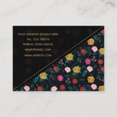 Het mooie bloomende bloemen in het nachtpatroon visitekaartje (Achterkant)