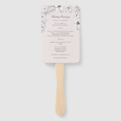 Het mooie Blush Floral Sketched Wedding Programme Handwaaier (Achterkant)